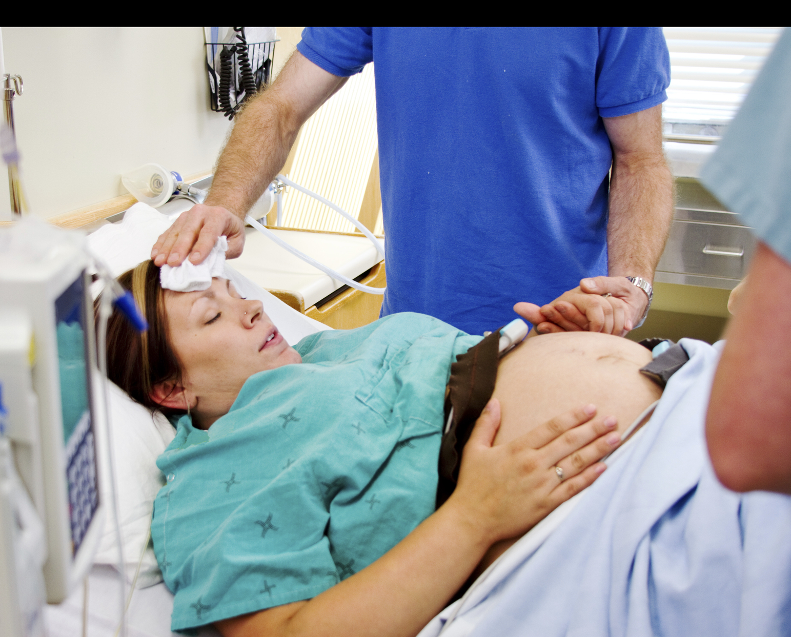 Maternity patient ready for delivery in hospital